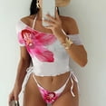 thumbnail image 1 of Trajes de baño para mujer, ropa exterior de manga larga para mujer, conjunto de tres piezas, bikini, traje de baño con estampado floral estándar, trajes de baño para mujer, trajes de baño para mujer,, 1 of 7