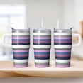 thumbnail image 2 of 20oz Travel Coffee Cup with Handle, Geometric Stainless Steel Double Wall Insulated Tumbler Leak Proof Includes Straw, 2 of 5