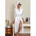 thumbnail image 3 of Ekouaer Silk Robes for Women Long Satin Bride Bridesmaid Wedding Party Robes Lightweight Sexy Sleepwear with Pockets, 3 of 7