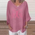 thumbnail image 2 of Blusa informal con estampado de manga 3/4 y cuello en V de verano para mujer a la moda Fridja  czfsfas5211, 2 of 5