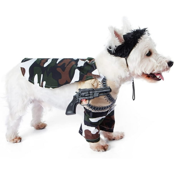 FFIY Funny Dog Halloween Costumes with Hat for Small Dog and Cat S XL MercenaryX Large Chest 16 17 16 18 lb Walmart