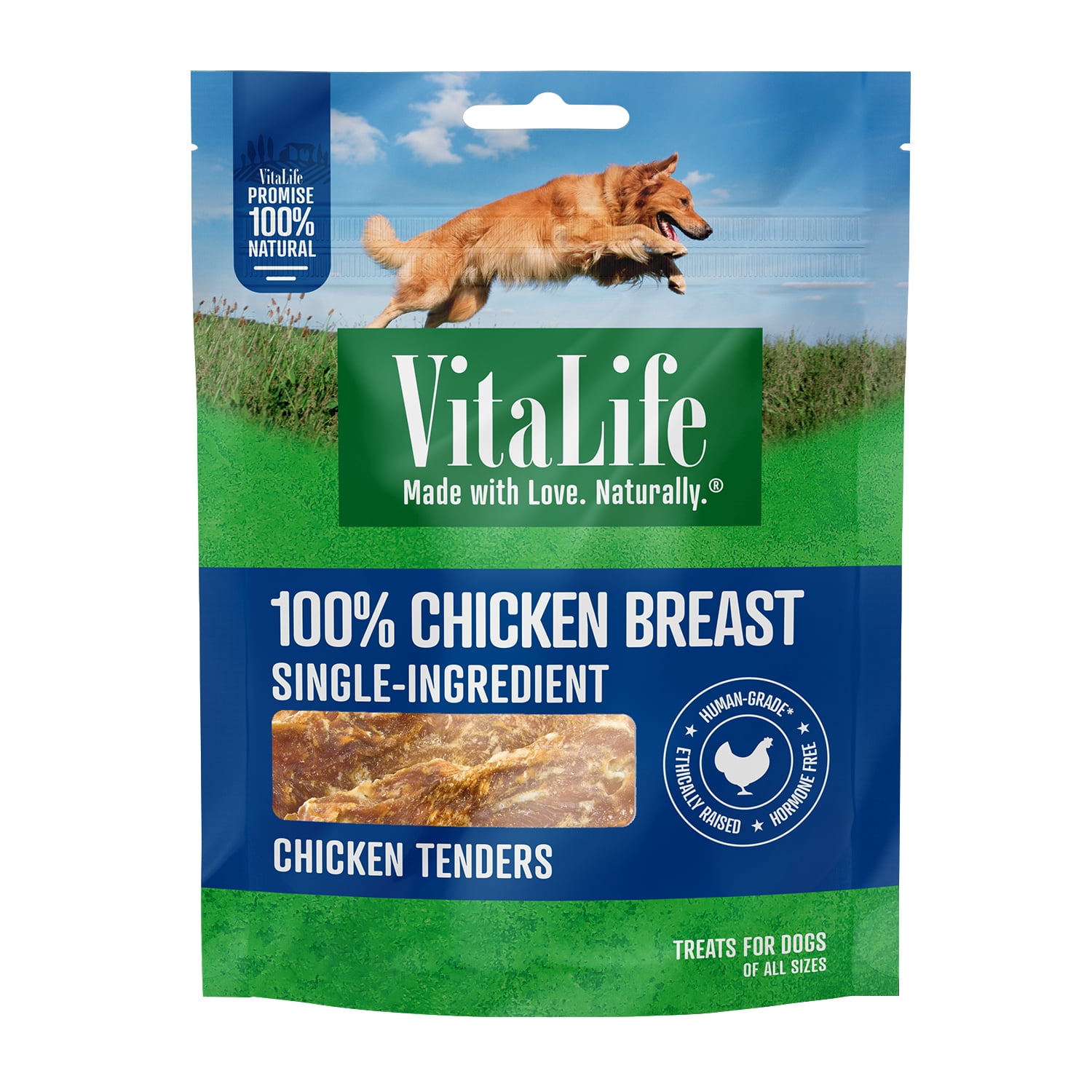 Gâteries au poulet VitaLife, friandises pour chiens entièrement naturelles et à base de viande séchée 750 g