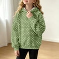 thumbnail image 4 of VIPOIN Polka Dot Hoodie for Girls Long Sleeve Pullover Drop Shoulder Cute Pattern Sweatshirt Casual Tops, 4 of 8