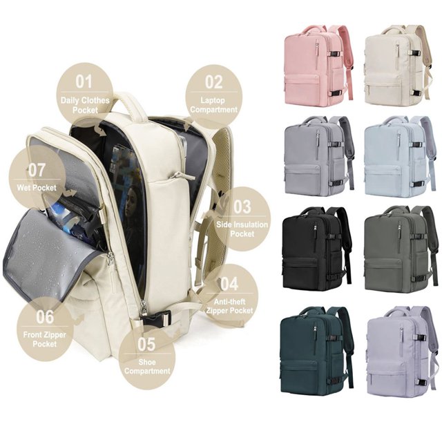 CNKOO Extra Large College School Computer Bag Women Large Travel Backpack Water Proofing Hiking Rucksack USB Backpack Storage Stylish Travel Backpack
