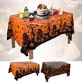 thumbnail image 2 of 2PCS Halloween Tablecloth, Scary Pumpkin Rectangular Halloween Table Cover,Orange, 2 of 7