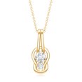 thumbnail image 2 of Rosec Jewels Lab Created Diamond Knot Necklace - 2 Stone Necklace with Chain - Ready to Gift for Christmas, 18K Yellow Gold, 2 of 6