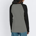 thumbnail image 4 of Fanxing Baseball Shirts for Women Crewneck Raglan Long Sleeve Tops Summer Casual T Shirts Colorblock Graphic Tees Gray,M, 4 of 8