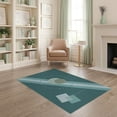 thumbnail image 2 of ODIKA 4'x6' Green Abstract Geometric Design Washable Area Rug Modern Art Style with Circular Motifs Stain Resistant, Low Pile, Easy Care for Dorm Room, Small Living, 2 of 7
