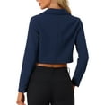 thumbnail image 3 of INSPIRE CHIC Women's Long Sleeve Open Front Notched Lapel Business Cropped Blazer Jackets XL Dark Blue, 3 of 6