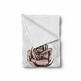 thumbnail image 2 of Rose Soft Flannel Fleece Throw Blanket, Victorian Antique Design Sketchy Stem with Blossom and Faded Flourish, Cozy Plush for Indoor and Outdoor Use, 70" x 90", Pale Green Pale Pink, by Ambesonne, 2 of 6