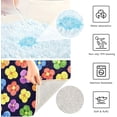 thumbnail image 7 of SKYSONIC Bath Mats Toiletry Mat, Fluffy Plush Absorbent Bath Rugs Carpet with Non Slip Bottom for Bathroom Floor Toilet Tub and Shower-LGBT Pride Flower, 7 of 7