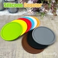 thumbnail image 4 of Posavasos de silicona de 6 piezas, posavasos para bebidas, almohadilla de vidrio resistente al calor, posavasos para mesa, escritorio, cocina, oficina, protector de muebles de bar, tapete, 4 of 5