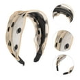 thumbnail image 5 of Unique Bargains 1 Pc Fashion Polka Dot Wide Headbands for Women Beige, 5 of 6