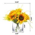 thumbnail image 5 of Enova Home Artificial Flowers Mixed Silk Sunflowers Fake Flowers Arrangement in Cylinder Glass Vase for Home Office Wedding Decoration, 5 of 5