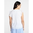 thumbnail image 4 of Time and Tru Women's Cotton Eyelet Top with Short Flutter Sleeves, Sizes XS-XXXL, 4 of 6