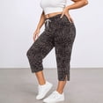 thumbnail image 2 of KDFJPTH Women's Camo Print Capri Pants Elastic Drawstring Waist Casual Everyday Trousers with Side Slit Bronze XXXXL, 2 of 4