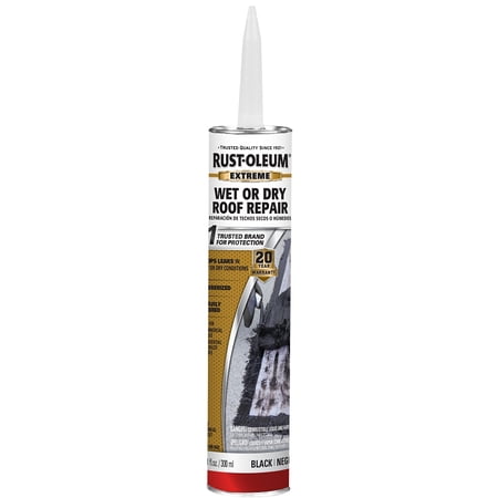 Rust-Oleum Extreme Black Asphalt Wet/Dry Surface Roof Cement 10.1 oz