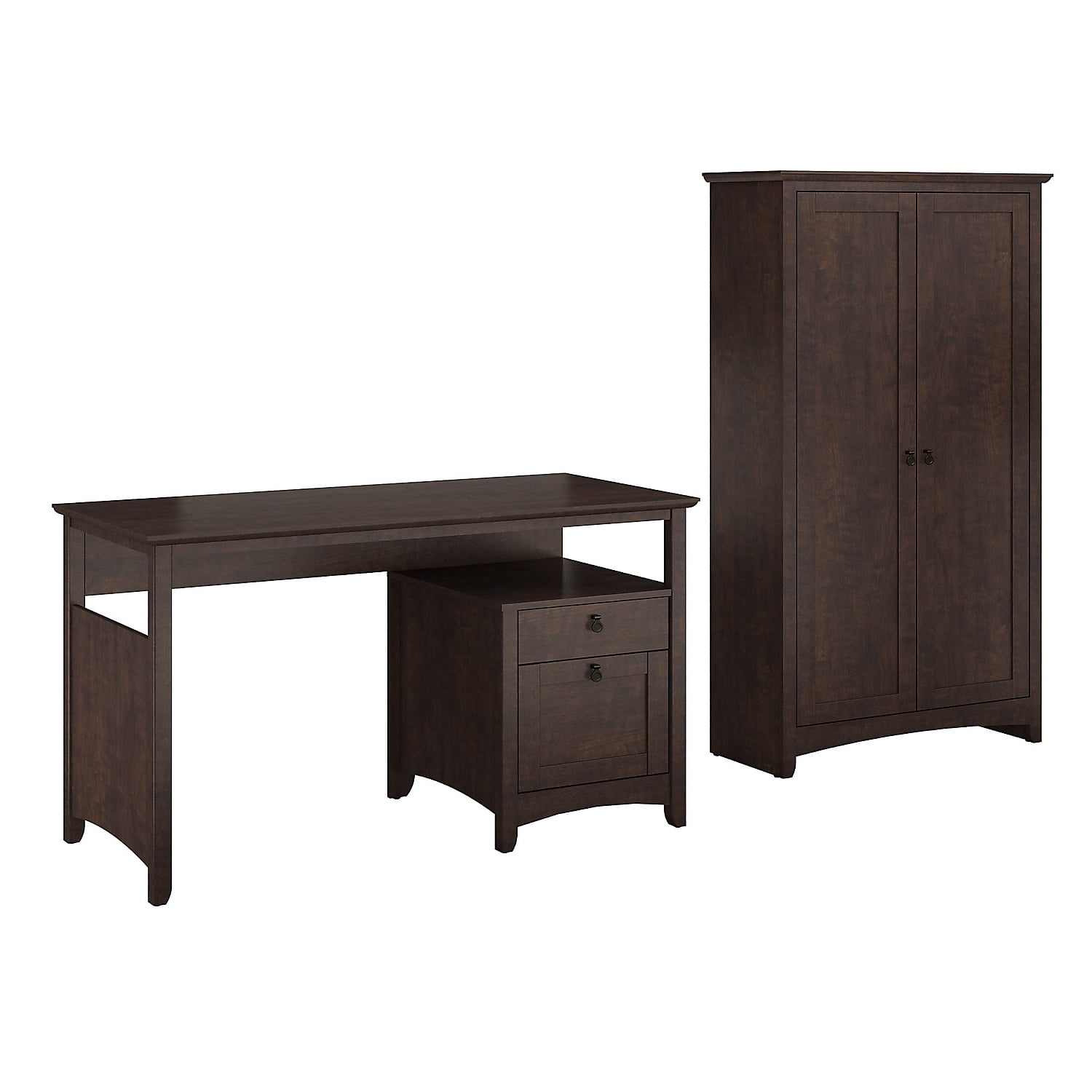 Bush Furniture Buena Vista Home Office Desk w/Tall Storage