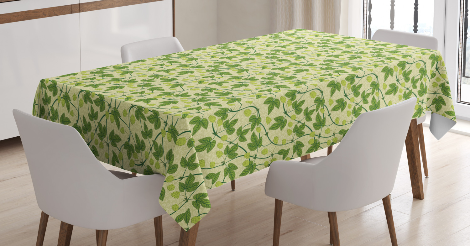 Vine Tablecloth, Creeper Flourishing Outdoors Image with Intermingled