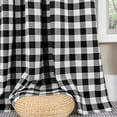 thumbnail image 4 of Buffalo Check Plaid Curtains for Living Room, Bedroom Farmhouse Gingham Style Cotton Texture Rod Pocket Semi Curtain Drapes, Black, 52 x 84 Inch(2 Panels), 4 of 6