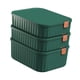 thumbnail image 3 of Caja organizadora de 3 compartimentos para el hogar con tapas, apilable, organizador de ropa y corbatas Verde, 3 of 9