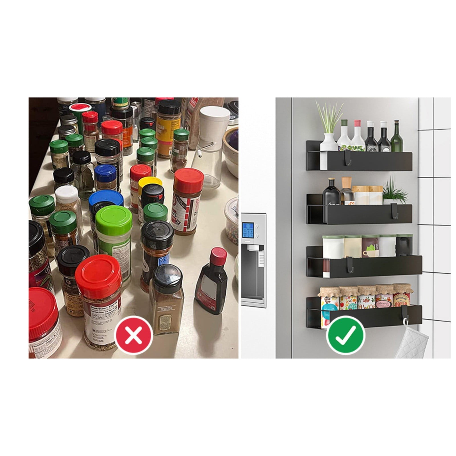 Movable Rack Black Shelf For Refrigerators Kitchen Rack Organizer For Fridge And Microwave Oven