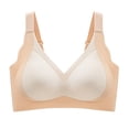 thumbnail image 4 of Riforla Women Solid Maternity Open Button Breastfeeding Bra Pulls up Sag Feeding Comfort Thin Bra Women Bras Beige XXXXL, 4 of 4