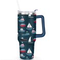 thumbnail image 2 of 40oz Ocean Nautical Anchor Stainless Steel Flip Straw Tumbler Spill Proof Travel Cup Double Wall Vacuum Insulated Coffee Mug with Top Handle, 2 of 6