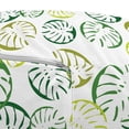 thumbnail image 2 of Botanical Pouf Cover with Zipper, Simplistic Monstera Leaves Repetitive Plain Background, Soft Decorative Fabric Unstuffed Case, 30" W X 17.3" L, Fern Green Yellow Green, by Ambesonne, 2 of 3