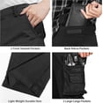 thumbnail image 6 of Men's Cargo Pants Cotton Straight Stretch Tactical Work Hiking Pants with Pockets Black, 6 of 10