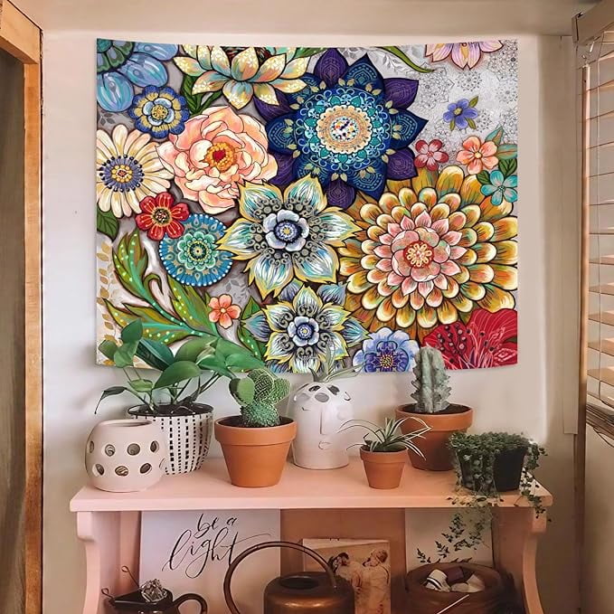 Floral tapestry wall hanging hotsell