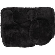 Mainstays Nylon 3 Piece Bath Rug Set, Black