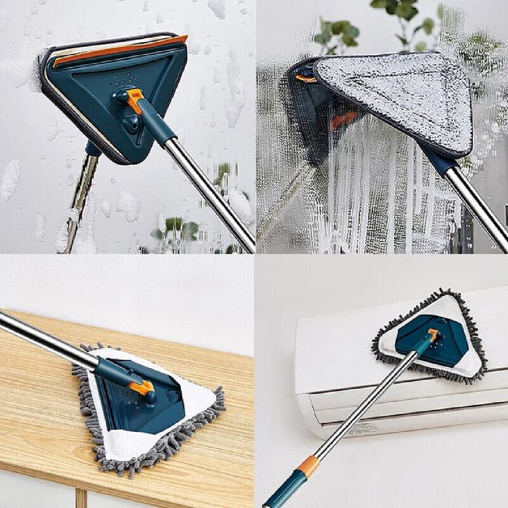 85° Adjustable In-wall Cleaner Mop With 6 Replaceable Mop Cloths