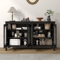 thumbnail image 2 of YOCWO Black Sideboards and Buffets, Modern Storage Cabinets with 2 Doors and Adjustable Shelves Buffet Cabinet for Kitchen Dining Room Living Room Bedroom, 31.05"L*15.75"W*31.42"H, 2 of 8