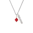 thumbnail image 2 of Delight Jewelry Silvertone Card Suit - Red Diamond Silvertone Live the Life You Have Imagined Bar Charm Necklace, 23", 2 of 4