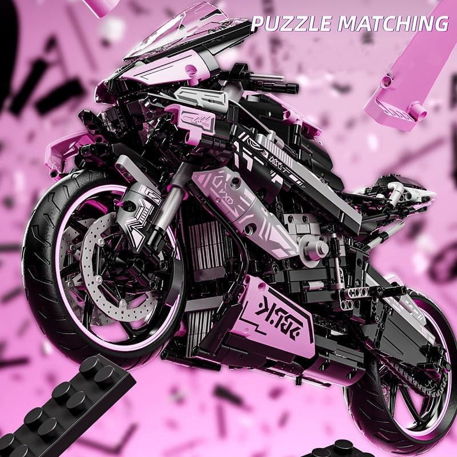 PISONIC Motorcycle Toy Building Blocks Kit, Motorbike Toy Collection Brick Kit, Racing Vehice Model Gifts for Motorcycle Fans(1985 PCS)