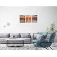 thumbnail image 5 of 3-Piece Blue Beach Canvas Wall Art Set, Sunset Ocean Waves Seascape Prints, Framed & Ready to Hang Decor for Living Room Bedroom Bathroom, 5 of 6