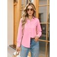 thumbnail image 3 of Vividaire Womens Button Down Shirts Long Sleeve Wrinkle Free Shirts Regular Fit Formal Work Blouses Dress Tops, 3 of 9