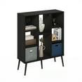 thumbnail image 5 of Furinno Claude Mid Century Style 8-Cube Bookcase, Bookshelf, Storage Organizer with Wood Legs, Espresso, 5 of 6