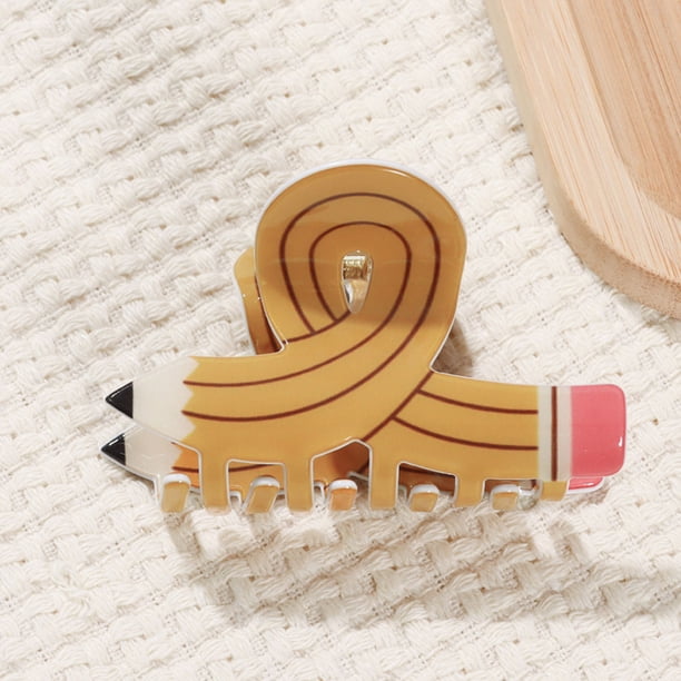 Pisexur Belleza Maquillaje Pinzas para el cabello con forma de lápiz, pinzas para el cabello fino, divertidas pinzas para el cabello para maestras, lindos accesorios para epara mujeres y hombres