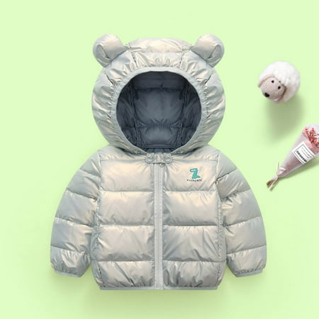 

jsaierl Kids Boy Girl OutWear Coat Winter Warm Hooded Puffer Lightweight Water-Resistant Packable Puffer Jacket Coat