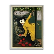 Stupell Industries La Victoria Arduino Cafe Espresso Vintage Inspired Poster Painting Framed Art Print Wall Art, 24x30, By VeeBee
