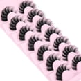 thumbnail image 2 of Lashes Fluffy Wispy Lashes Natural Look 3D False Eyelashes D Curl Russian Strip Lashes 7 Pairs Short Fake Eyelash Pack, 2 of 6