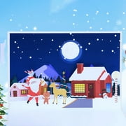 Visland Greeting Card 3D Christmas Scene Pattern Lightweight Foldable Christmas Greeting Card for Festival