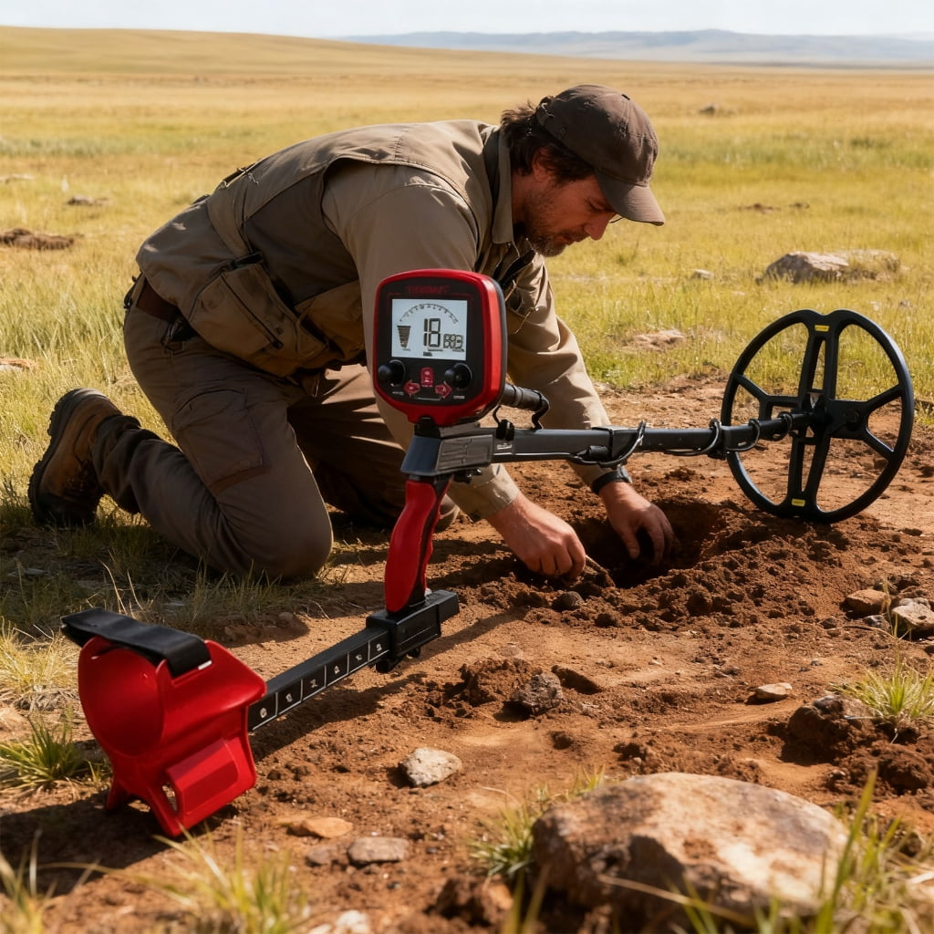 High Accuracy Metal Detectors with 10Inch Depth Detection Waterproof Probes and Adjustable Sensitivity for Treasure Hunting