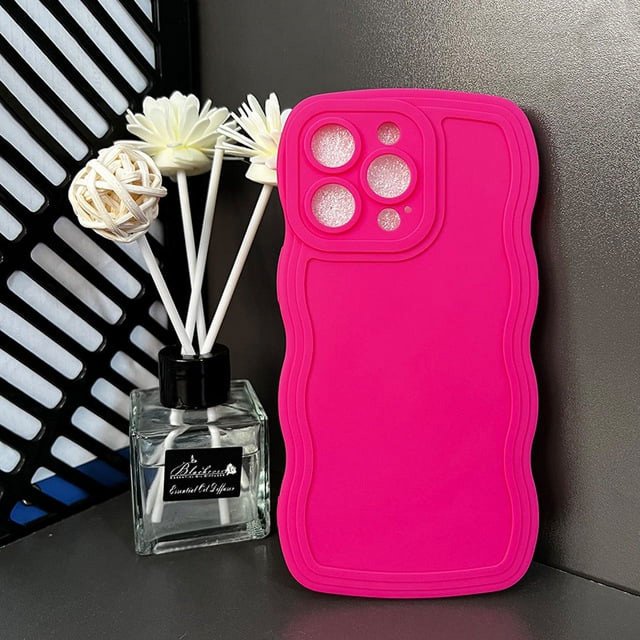 Solid Color Big Wave Suitable Apple 13 Phone Case IPhone 15Pro Solid Color 12 Couple 11/XR Anti Drop Soft Case LXY