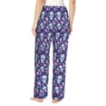 thumbnail image 3 of Daiia Skull Purple Flower Women's Sleep Pant with Pockets and Drawstring,Pajama Pants-XX-Large, 3 of 9