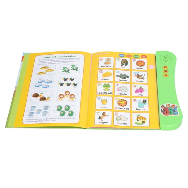 Libro de Sonidos de Aprendizaje en Español para Niños Juguete Interactivo Con Alfabeto, Animales y Más Libro Educate Parlante Para Niños y Niñas A Partir de 3 Años Con