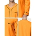 thumbnail image 5 of Unique Bargains Men's Nightshirt Cotton Sleep Shirt Long Sleeve Nightgown Sleepwear M Orange, 5 of 5