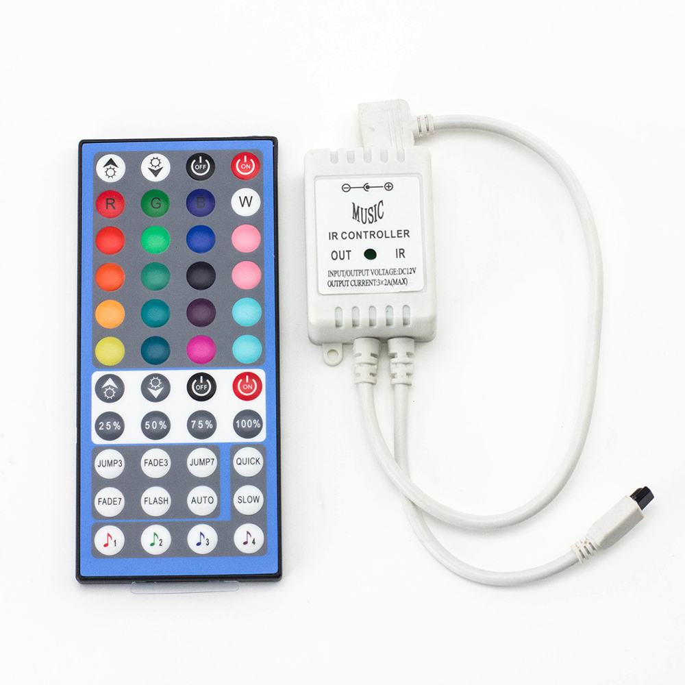 SUPERNIGHT RGBWW Flexible 16.4ft 5M 300LEDs Color SMD 5050 LED Strip Light IP65 Waterproof + 44Keys IR Remote Controller + Power Supply Full Kit